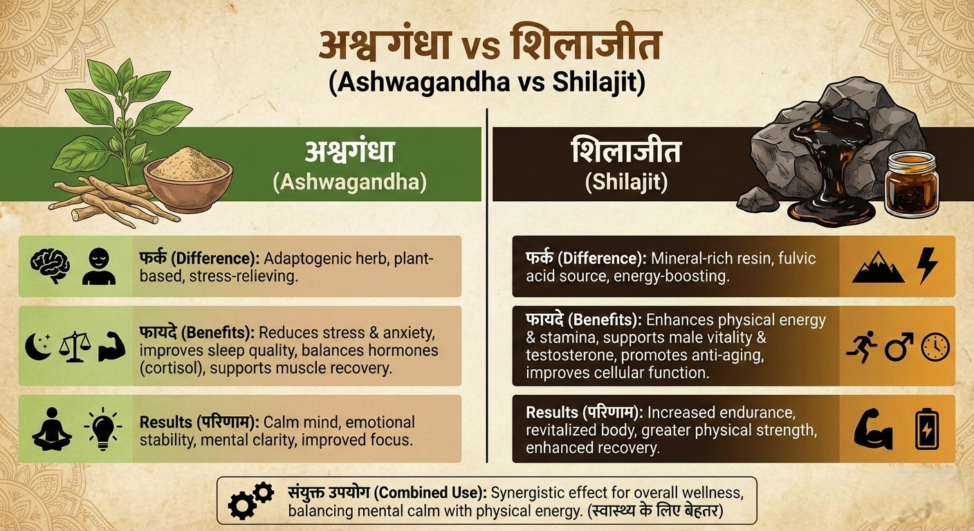 Ashwagandha vs Shilajit